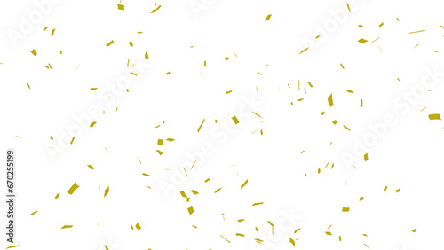 Golden confetti falling down, party popper PNG. Create birthday and party decoration concept.  Transparent background