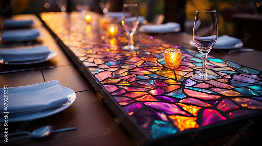 modern table, jewels, epoxy, sublimation,