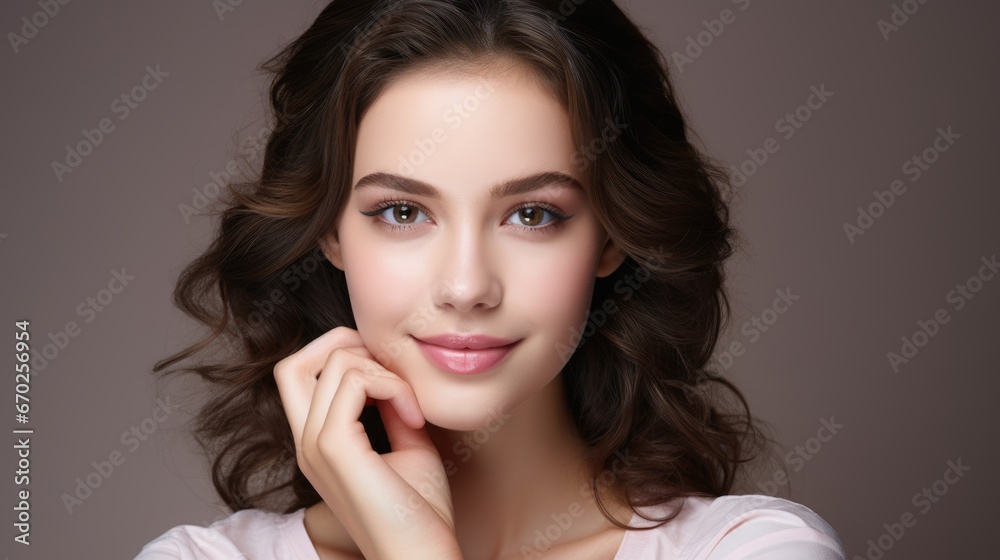 Beautiful, healthy and smooth skin woman face. smooth and healthy face for skincare cosmetics advertising or beauty product. Beautiful, healthy and smooth skin woman face. smooth and healthy face for skincare cosmetics advertising or beauty product.