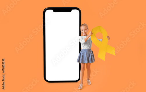 Little girl with golden rib...