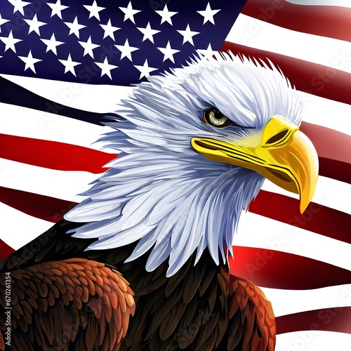 american eagle and american flag