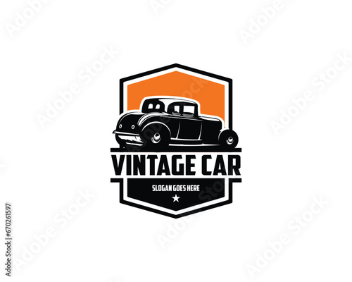 vintage car 1932 ford coupe. isolated white background shown from the side. best for badges, emblems, icons, design stickers, vintage car industry. available in eps 10
