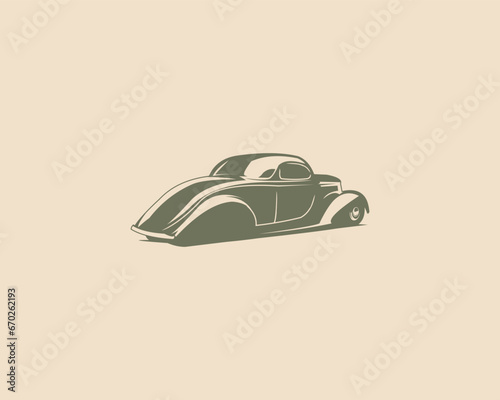 vintage 1932 ford coupe. premium vector design isolated white background view from behind. best for logo, badge, emblem, icon, sticker design. available in eps 10
