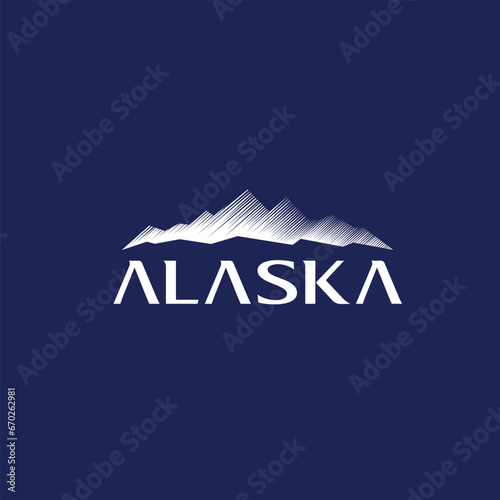 vintage alaska mountain logo design. Vector illustration vintage alaska mountain. Modern logo design vector icon template