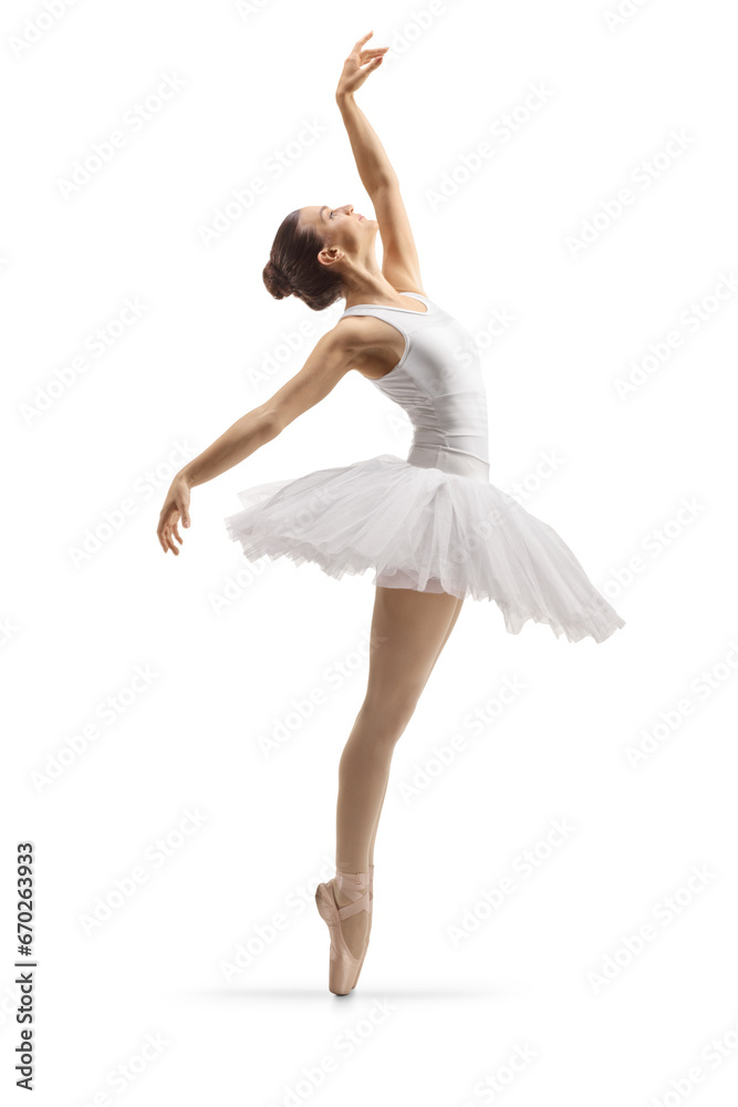 Fototapeta premium Full length profile shot of a ballerina dancing