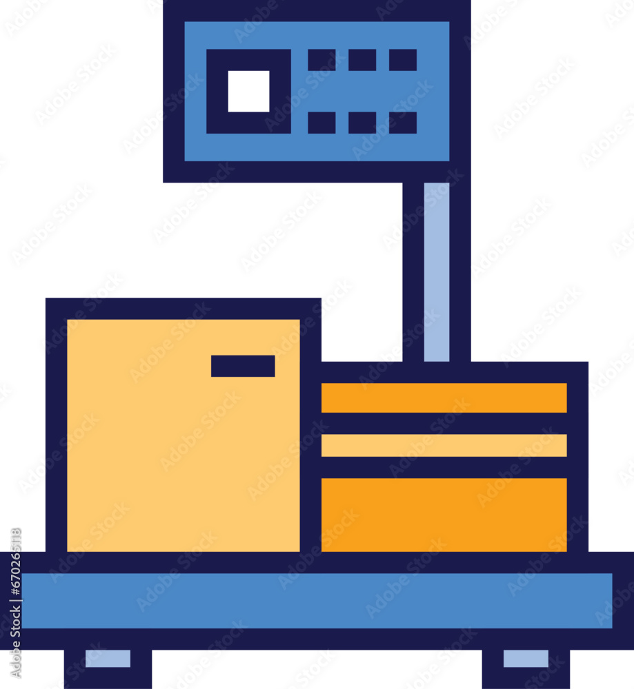 Parcel scales icon. Weight box package
Parcel scales icon. Weight box package