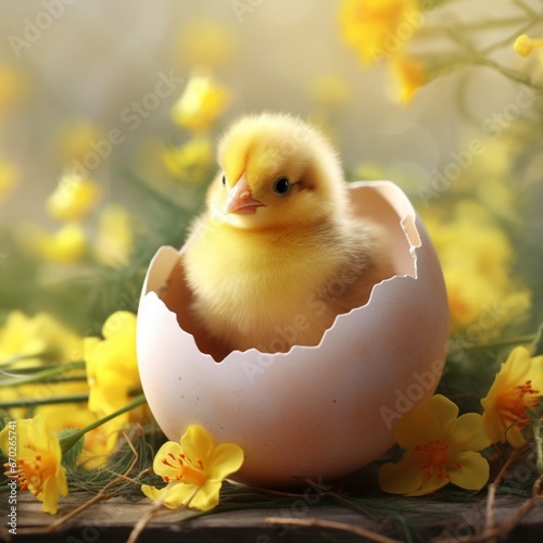 cute chicks hatch illustration
