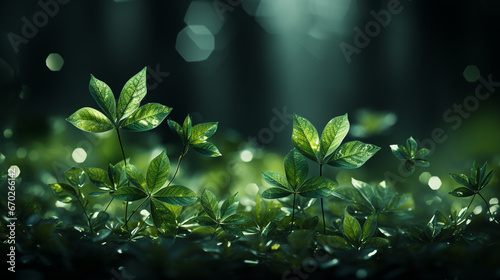 green leaves and water drops