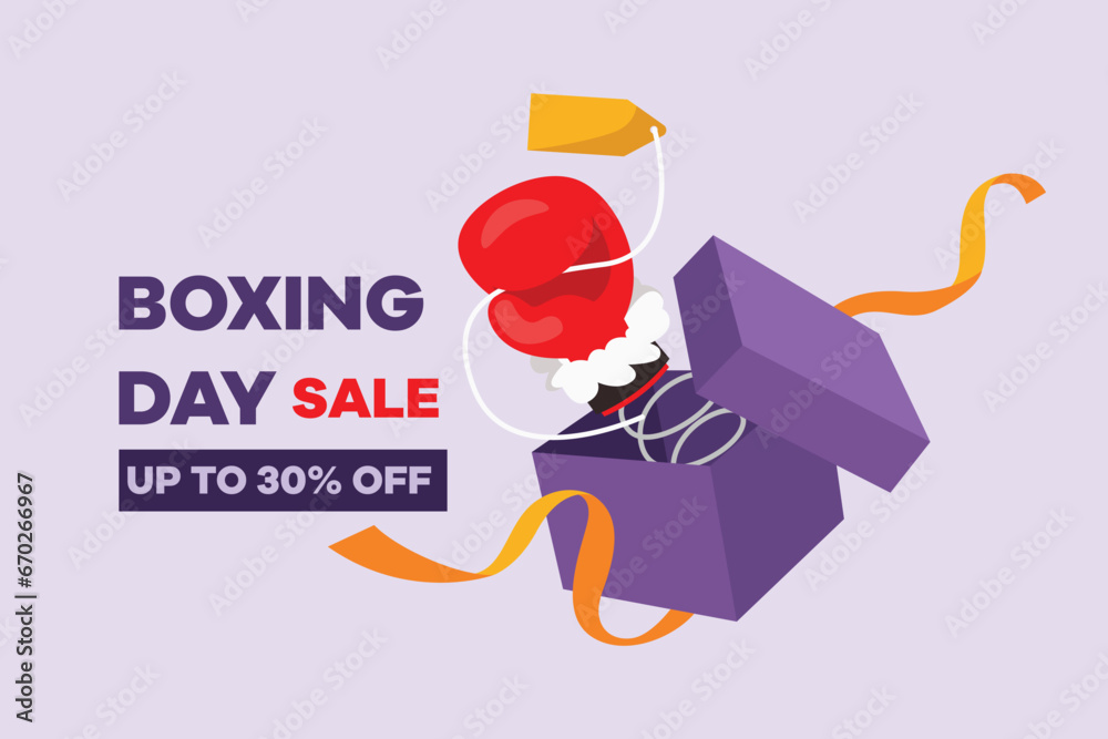 Boxing day sale shopping concept. Colored flat vector illustration isolated.