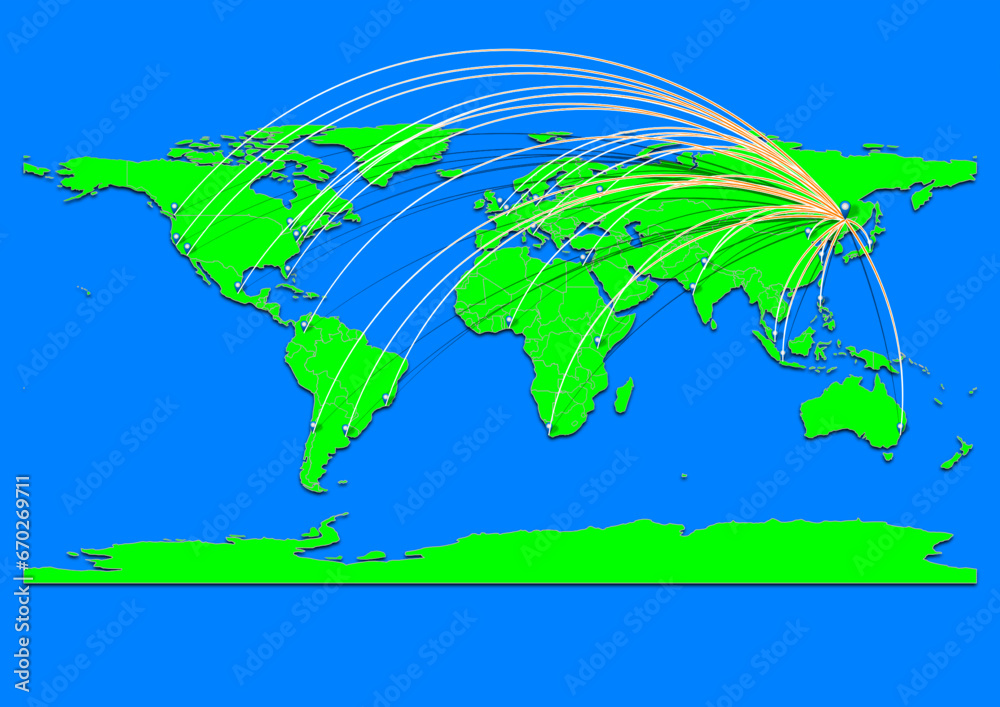 Naklejka premium Hegang, China map - Concept map for Hegang, China on World map. Suitable for export concepts. File is suitable for digital editing and prints of all sizes.
