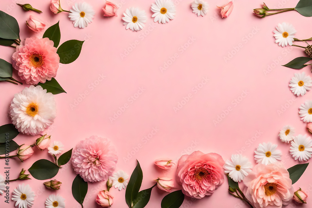 Ethereal Bloom: Beautiful Pinkish Flowers Adorning Text in the Midst