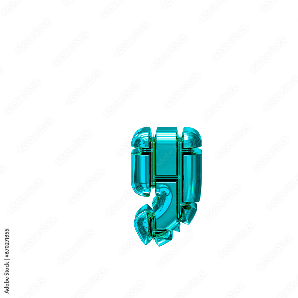 Symbol made of turquoise vertical bricks Symbol made of turquoise vertical bricks