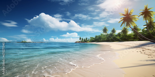 beach with palm trees