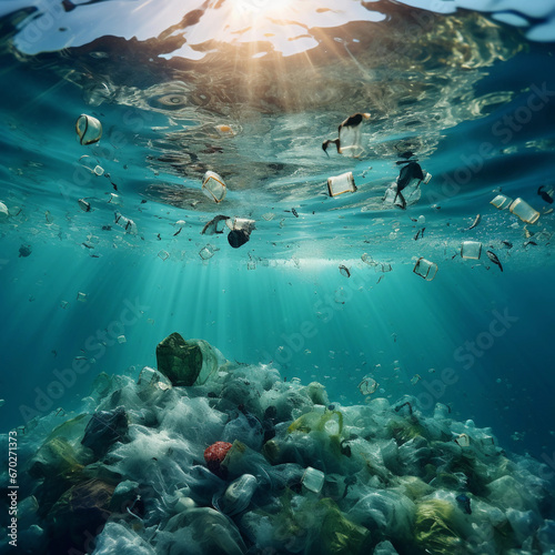 Lots of plastic waste in water underground