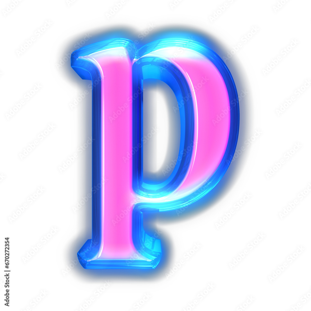 Pink symbol glowing around the edges. letter p Pink symbol glowing around the edges. letter p