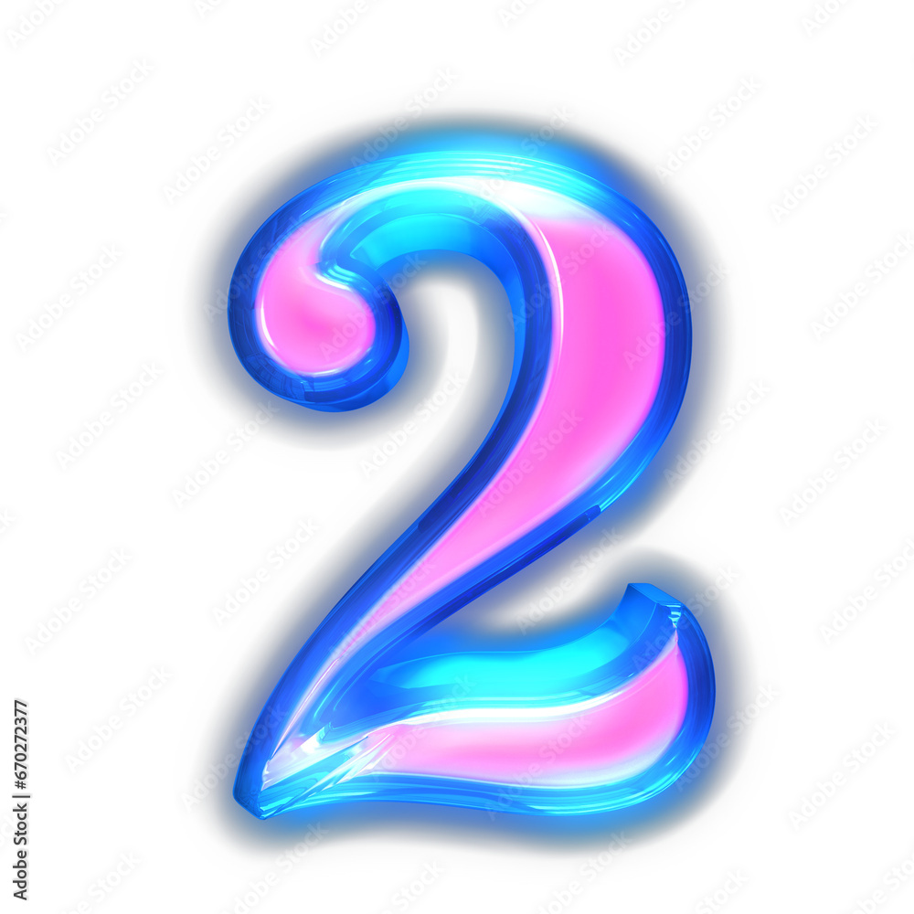 Pink symbol glowing around the edges. number 2 Pink symbol glowing around the edges. number 2