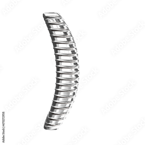 Silver symbol with ribbed horizontal