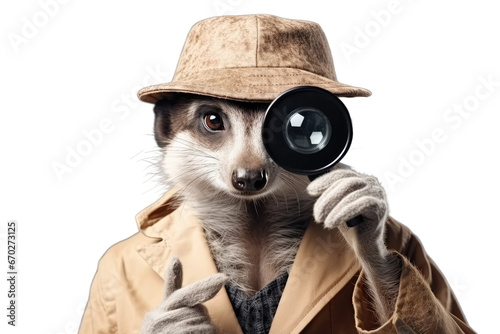 Meerkat Detective and the Mystery on Transparent Background