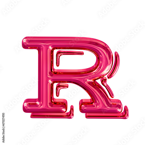 Pink symbol. letter r