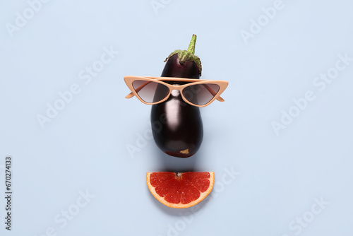 Funny face made of fresh eg...