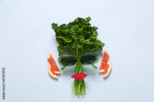 Funny face made of fresh pa...