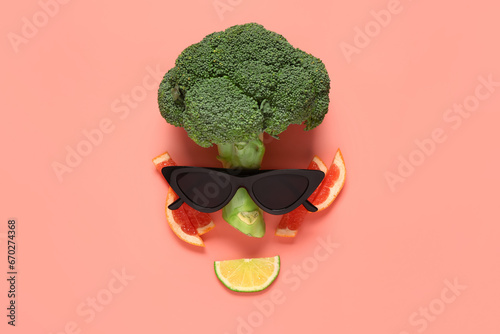 Funny face made of fresh br...