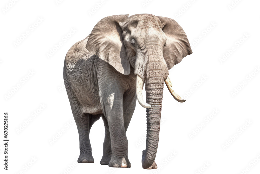 Obraz premium a bull African elephant side-view isolated on transparent background.