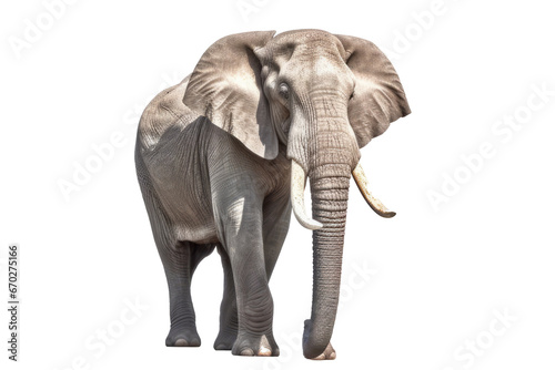 a bull African elephant side-view isolated on transparent background.