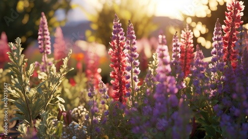 Silverleaf Sage in a vibrant garden  surrounded by colorful flowers.