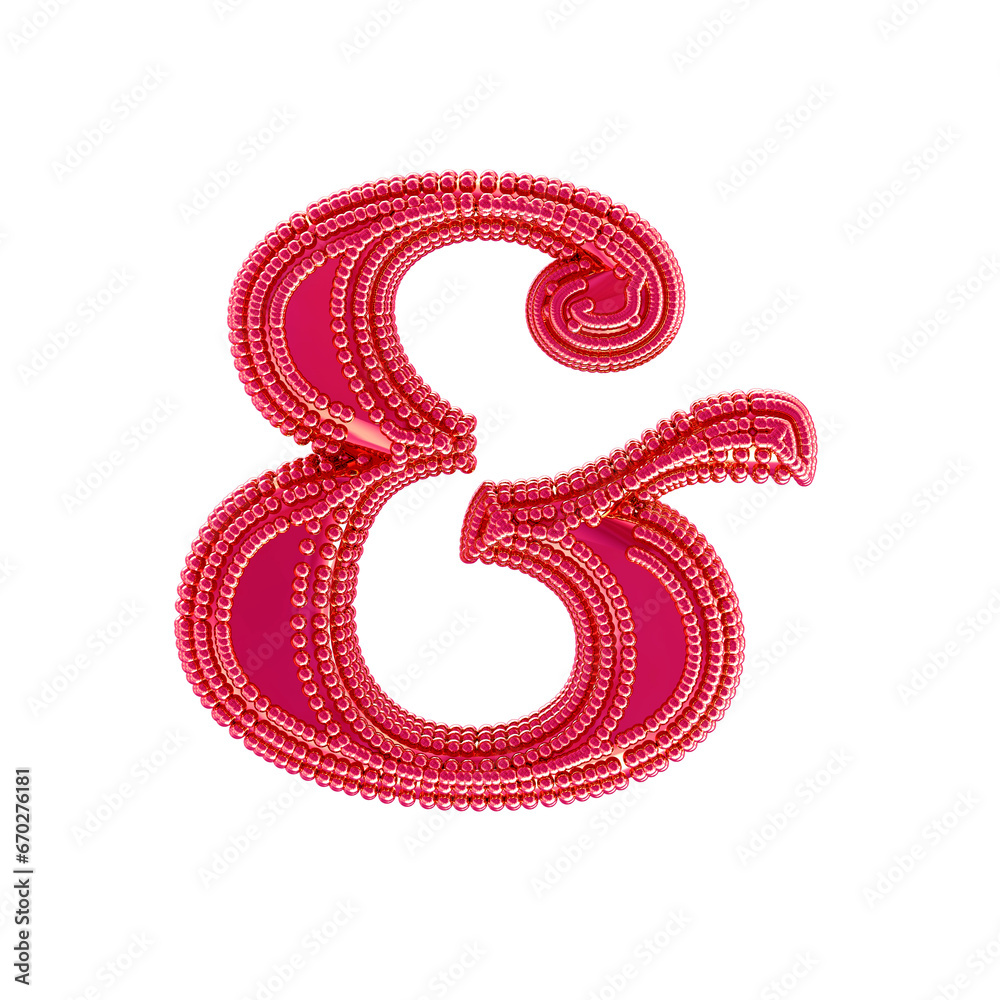 Fototapeta premium Small spheres on the pink symbol