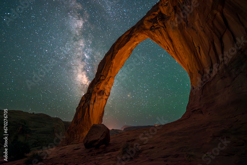 Milky Way Galaxy and Stars Behind Corona Arch photo