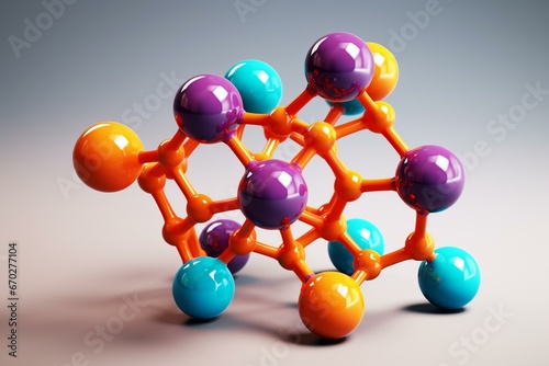 3D rendering of huperzine a alkaloid molecule with atom spheres in conventional color coding. Generative AI photo