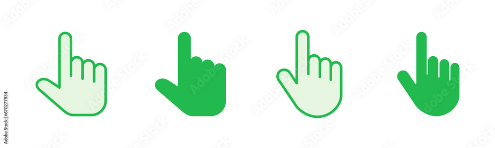 Hand cursor icon set. cursor icon vector. hand cursor icon click Hand cursor icon set. cursor icon vector. hand cursor icon click