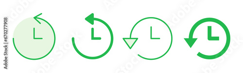 History icon set. recent event history