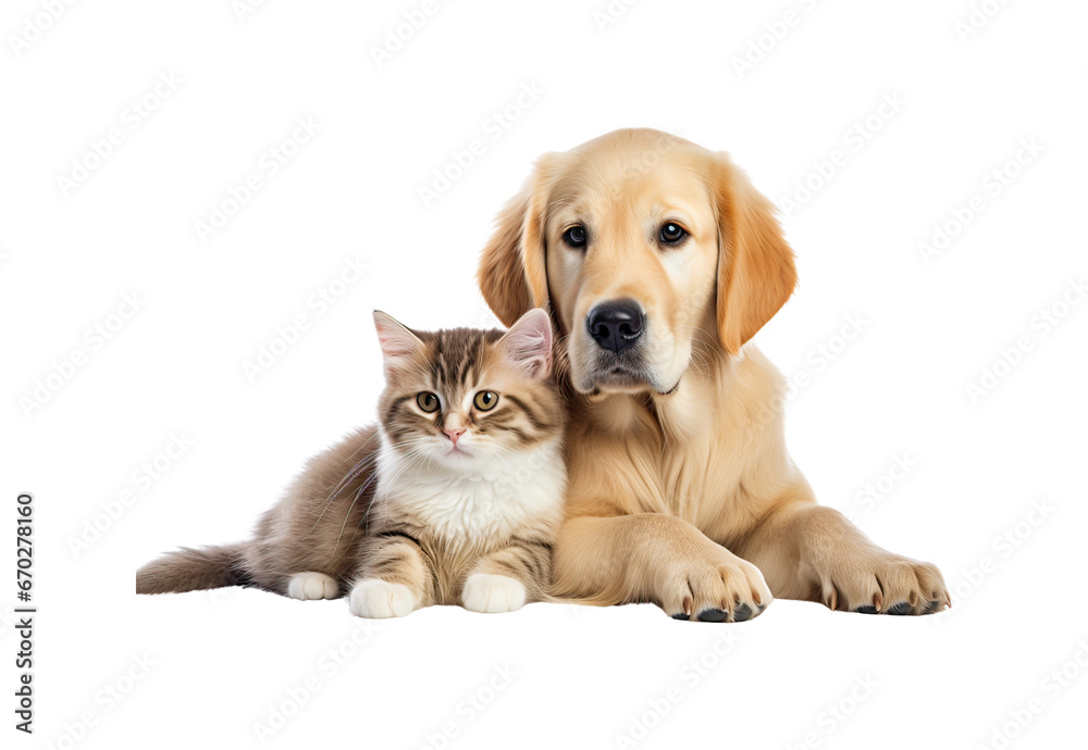 golden retriever puppy on white background