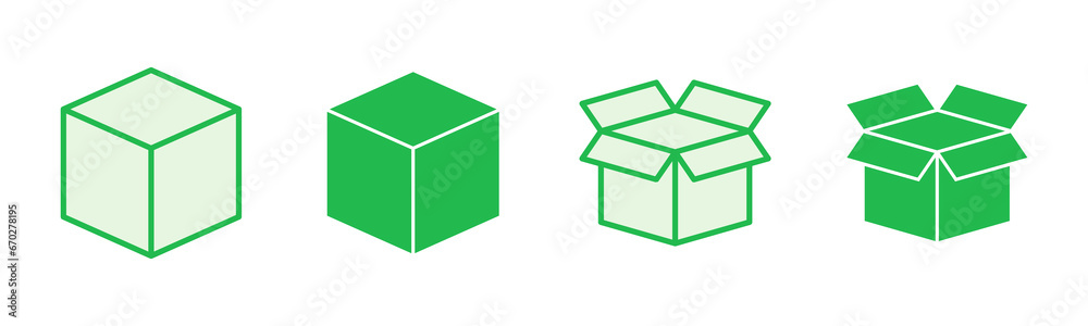 Box icon set. box vector icon, package, parcel Box icon set. box vector icon, package, parcel