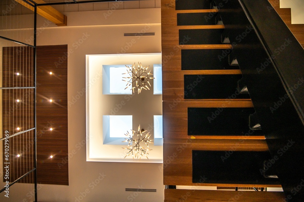 Poster modern railing ans stair at new finished building – Wall Art ...