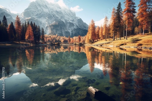 scenic mountain lake. Generative AI