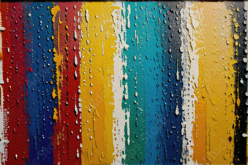 Detailed view of a vibrant and textured abstract painting, featuring bold oil brushstrokes and palette knife techniques on canvas - An artistic backdrop illustration