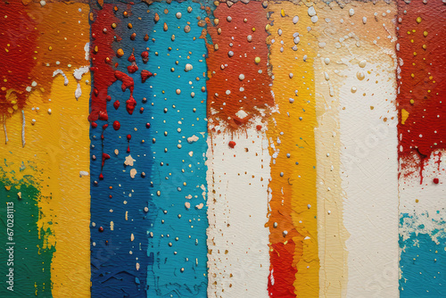 Detailed view of a vibrant and textured abstract painting, featuring bold oil brushstrokes and palette knife techniques on canvas - An artistic backdrop illustration