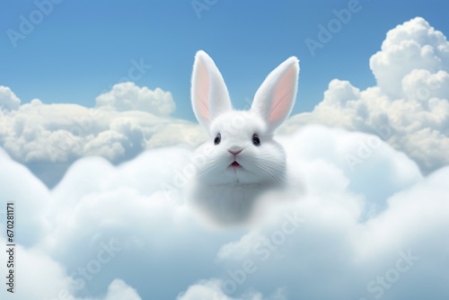 Cloud resembles a cute rabbit in the sky. Generative AI © Milana