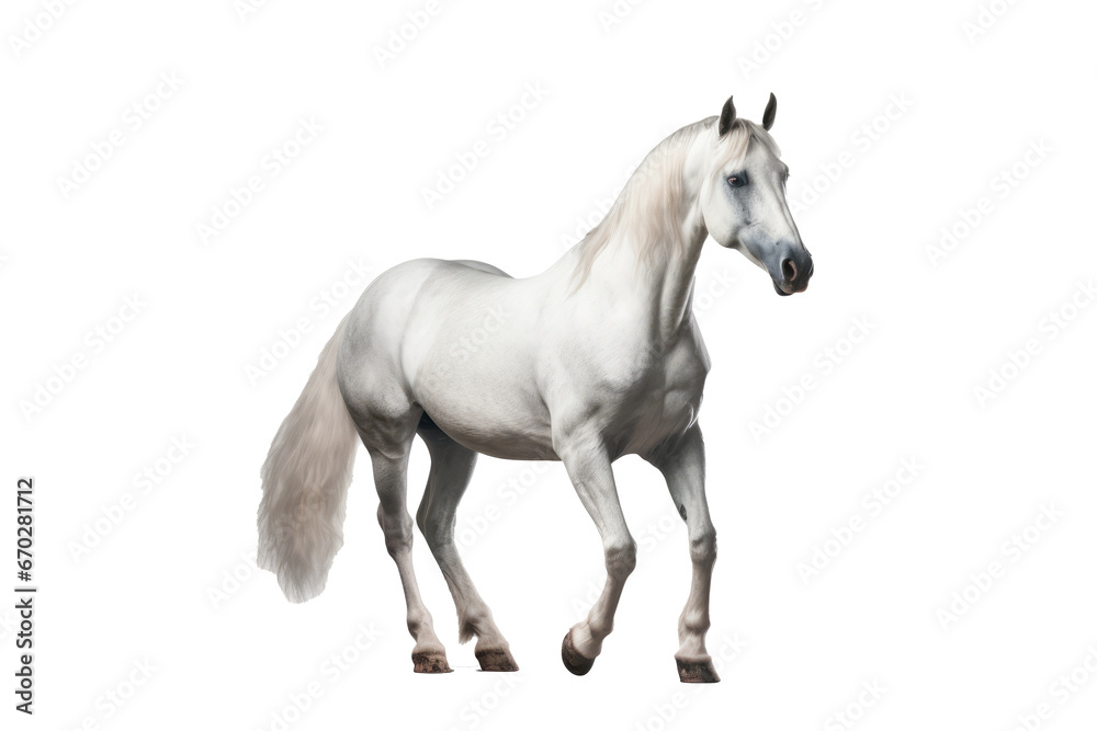 A mare with a sleek, muscular build, image that looks painted. A mare with a sleek, muscular build, image that looks painted.