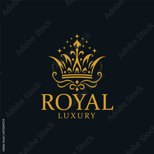 Vector modern crown luxury logo royal king queen logo   