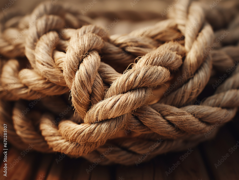 Knot on a rope, close-up. Problem concept. Knot on a rope, close-up. Problem concept.