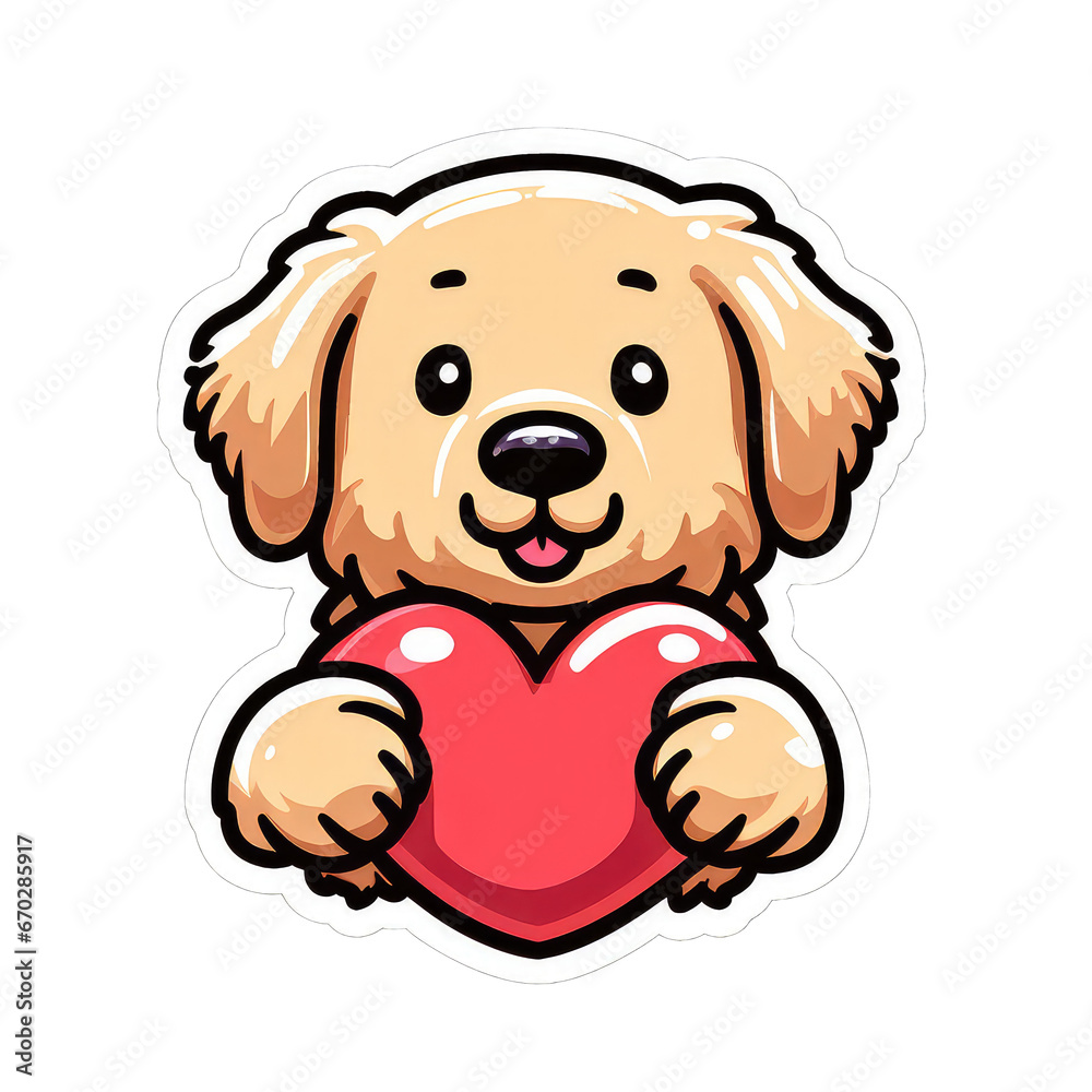 Obraz premium Playful Pup's Charms, GENERATIVE AI