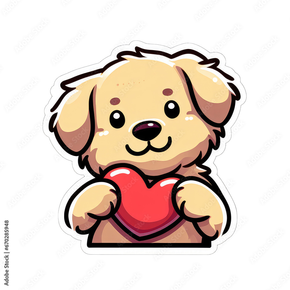 Fototapeta premium Playful Pup's Charms, GENERATIVE AI