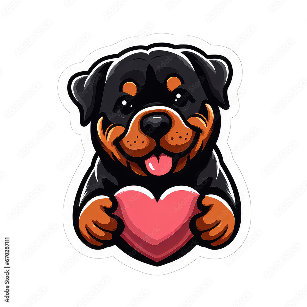 Fototapeta premium Playful Pup's Charms, GENERATIVE AI