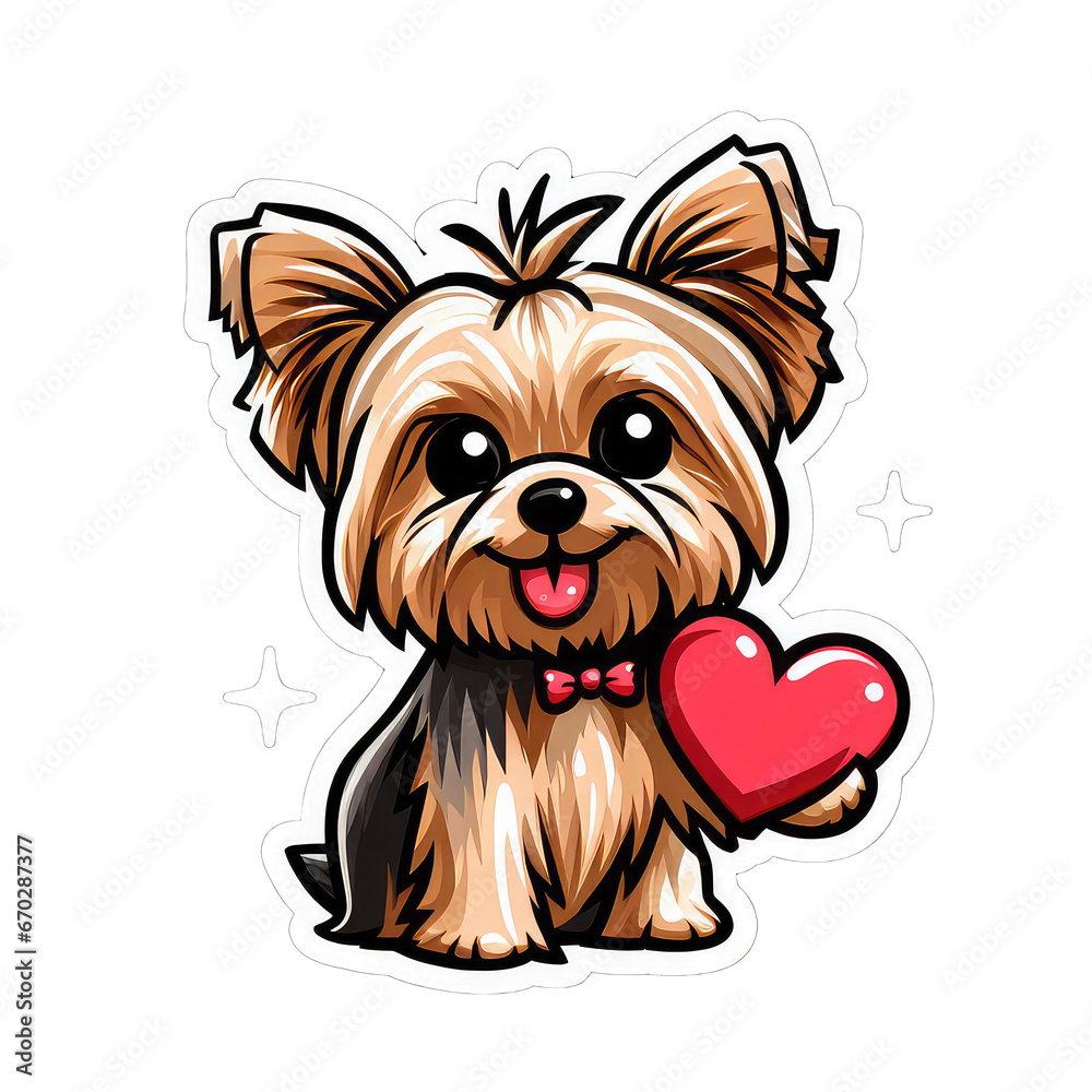 Naklejka premium Playful Pup's Charms, GENERATIVE AI