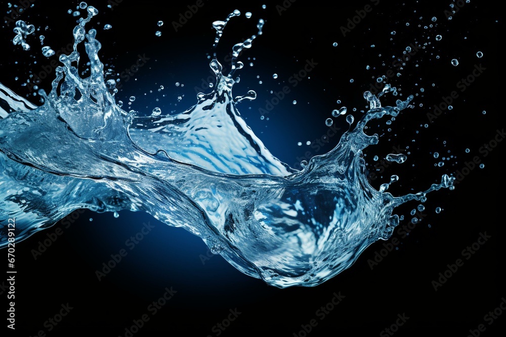 Background of isolated water splash. Generative AI
