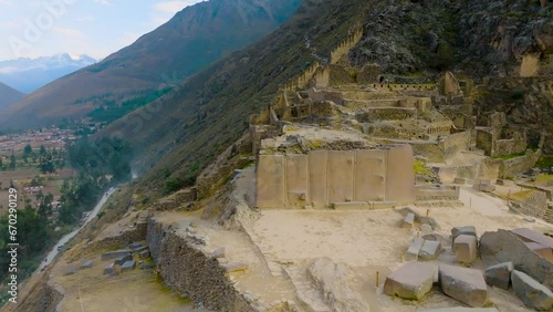Complejo arqueológico de Ollantaytambo en el valle del Urubamba Cuzco Perú
